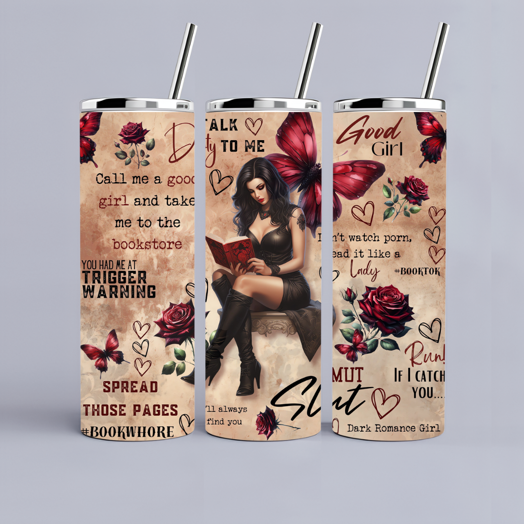 Dark Romance Tumbler - Good Girl Red Butterfly