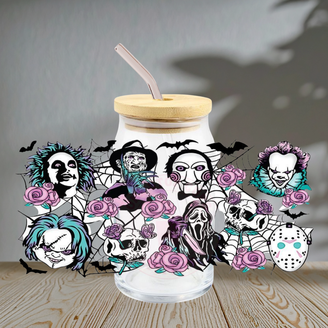 Spooky Halloween Killer - Glass Cup