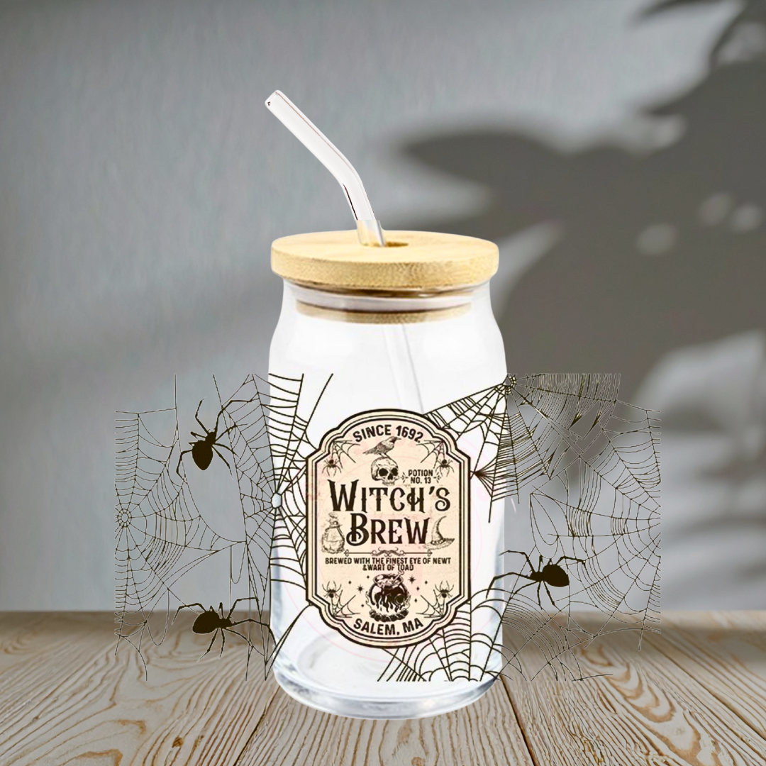 Witch's Brew Spider Web - Glass Cup