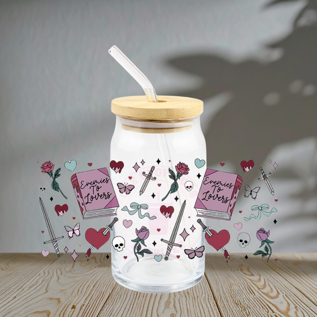 Enemies to Lovers Swords and Skulls - Glass Cup